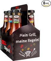 "Altenburger Original Grill Six Pack", grilio padažų dovanų rinkinys su šešiais gardžiais grilio padažais, mango, kario, viskio ir kitais, ideali grilio dovana