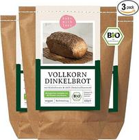 "Bake with Love" ekologiškos speltų duonos kepimo mišinys - 100 % ekologiški pilno grūdo miltai iš Bavarijos - sėklų duona be kviečių - skirta duonos kepimo įrenginiui ir orkaitei - duonos kepimas - "Bake with Love" - 3 vnt.