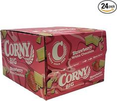 "Corny Big Strawberry White Chocolate" batonėlis, 24 x 40 g dėžutė