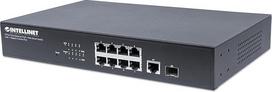 "Intellinet Fast Ethernet" biuro komutatorius Metalinis stalinis juodos spalvos 8 prievadai (1 Gigabit SFP prievadas)