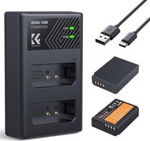 "K&F CONCEPT LP-E10" 2 baterijų paketas su dviem įkrovikliais, "Micro USB" ir dviem C tipo sąsajomis, suderinamas su tokiais fotoaparatais kaip "Canon EOS 1100D/1300D/1500D/1200D/X50 1200D