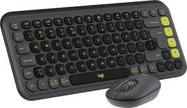 "Logitech POP ICON" kombinuotosios "Bluetooth" klaviatūros ir pelės rinkinys, patogus rašymas, programuojami mygtukai, tylūs paspaudimai, lengvas perjungimas iki 3 įrenginių