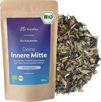 "Organic Your Inner Middle" - ašvagandos arbata su jonažolėmis, valerijonais, tulsi, levandomis ir kitomis vaistažolėmis, skirta mažoms pertraukėlėms kasdienybėje, 100 g