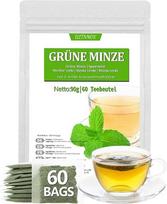 "Premium Spearmint", 60 arbatos maišelių, "Spearmint", pagaminta iš 100 % natūralių mėtų, be kofeino ir be priedų