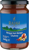 "Rajah Bengal Mango Chutney" - vaisinis, aštrus, šiek tiek rūgštus - idealiai tinka mėsai, žuviai, sūriui pagardinti ar mirkyti - 1 x 340 g