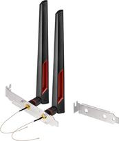 "Superbat" 8 dBi WLAN antena RP-SMA dviejų dažnių 2,4 GHz 5,8 GHz + 20 cm kabelis iš U.FL į RPSMA lizdą + galinio lizdo dangtelio laikiklis, skirtas kompiuteriui, suderinamas su WLAN maršrutizatoriumi, belaidžiu mini PCI PCIE (2 vnt.)
