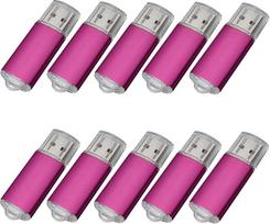 10 vnt. USB atmintinių USB 2.0 "Memory Stick" atminties kaupiklių (512MB, rožinės spalvos)