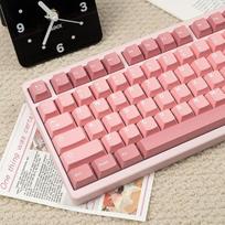 121 klaviatūros klavišų dangteliai "Cherry Profile" rausvos spalvos klavišų dangtelių rinkinys, skirtas 61/64/87/104/108 "Cherry Mx Switch" mechaninei klaviatūrai