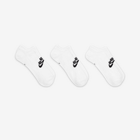 Nike Sportswear Everyday Essential No-Show kojinės (3 poros) - Dydis L (DX5075-100 Kojinės)