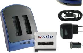 Dvigubas akumuliatorius / maitinimo elementai) + automobilinis įkroviklis (USB/1x, 2x, 2x, 3x, 4x ahdbt-401 [ličio jonų 3,8 V/1160 mAh], skirtas GoPro Hero4 Black, Silver, Surf & Music Edition