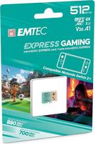 EMTEC, "MicroSDXC" 512GB UHS-I U3 V30 A1 Express Gaming, suderinama su "Nintendo Switch 2", didelė sparta iki 880Mb/s, išplėstinė atmintis, idealiai tinka vaizdo žaidimams ir taikomosioms programoms