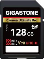 GIGASTONE UHS-II V90 128GB SD kortelė, "Camera Ultimate Pro", iki 300/200MB/s, U3 SDXC 4K Ultra HD UHD vaizdo įrašas DSLR "Canon", pridedamas 1 mini dėklas