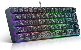Laidinė USB klaviatūra, RGB apšvietimas, kompaktiškas 61 klavišas, N mygtukų apverčiamos kontūrinės klaviatūros, kompiuterio klaviatūros apšvietimas, skirtas biuro žaidimams