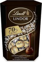 Lindt Lindor šokolado rutuliukai tamsūs 70% | 500 g Cornet | Apie 40 rutuliukų Rutuliukai tamsus šokoladas su 70% kakavos su tamsiu tirpstančiu įdaru | Šokoladinė dovana | Šokoladinė dovana