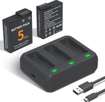 LP Osmo Action 5 Pro, 4, 3 akumuliatorių paketas 2100mAh atsarginių akumuliatorių, skirtų DJI Action 5 Pro 4 3 fotoaparatui su trigubu USB-C greituoju įkrovikliu, suderinamas su DJI Osmo Action 3/4/5 Pro