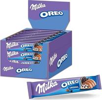Milka šokolado plytelė - Alpių pieno šokoladas su kakavos sausainių gabalėliais ir švelniu pieno kremo įdaru - 36 x 37g