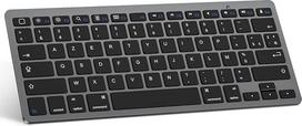 OMOTON "iPad" klaviatūra "Bluetooth" klaviatūra "iPad Pro 13/11/12.9/ Pad 10.9/10.2/ Pad 9/8/7/6/5/ Air 5/4/3/Mini 6/5 ir "iPhone", AZERTY klaviatūra "iOS", kosminės pilkos spalvos