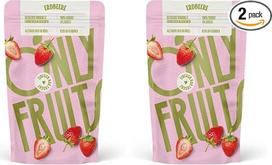 ONLYFRUITS Pjaustytos braškės | Džiovinti vaisiai | Džiovinti užšaldant | Intensyvaus skonio | Idealiai tinka užkandžiams arba dribsniams | 100 g (2 pakuotės)