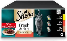 SHEBA CATCARE Pouch Wet Fresh & Fine (Meat) Chunks IN Gravy Adult 50G Multipack Standard