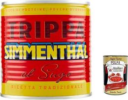 SIMMENTHAL Trippa al Sugo, Kaldown 420 g Tripe mėsa skardinėje Tripe Italija + itališka gurmaniška Polpa 400 g, 6 vnt.