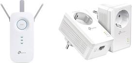 TP-Link RE550 WLAN stiprintuvo kartotuvo AC1900 ir maitinimo linijos adapterio rinkinys TL-PA7017P KIT