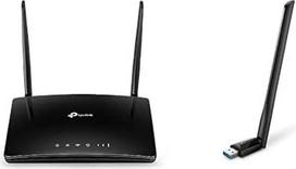 TP-Link TL-MR6400 LTE maršrutizatorius ir "Archer T3U Plus AC1300" didelio stiprumo USB WLAN adapteris su antenomis (iki 867Mbps 5GHz)