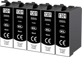 Yowell 5X T1301 spausdintuvo kasetės, suderinamos su Epson T1301 13XL juodos spalvos kasetėmis, skirtomis Stylus SX525WD SX535WD SX620FW Office B42WD BX925FWD BX635FWD Workforce WF-3520DWF WF-7525 WF-7015