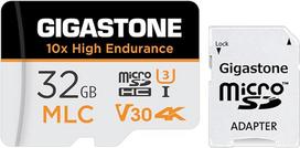 [10x High Endurance] GIGASTONE MLC 32GB pramoninė MicroSDXC kortelė, iki 95/40MB/s, 4K vaizdo įrašymas saugumo kameroms, Dash Cam, U3 V30 C10, su adapteriu [5 metų nemokamas duomenų atkūrimas]