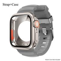 Silikoninė apyrankė Apple Watch 44mm 45mm 46mm Apyrankė+Ekrano apsauginiai Keisti į Ultra iWatch Series 11 10 9 8 7 SE 6 5 Series 10 11 46mm