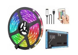 RGB LED juosta, 2 m, su nuotolinio valdymo pultu ir USB