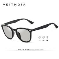 VEITHDIA Gamintojas Unisex Aluminium+TR90 Vyriški fotochrominiai veidrodiniai akiniai nuo saulės Akinių priedai Akiniai nuo saulės moterims 6116 juoda