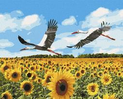 Tapymas pagal numerius 40x50 cm, Gandrai, Ideyka, KHO4182, Painting by numbers