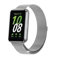 Nerūdijančio plieno dirželis Samsung Galaxy Fit 3 išmaniajai laikrodžio apyrankei Milanese Loop Magnetinė apyrankė Riešo dirželis Fit3 Riešo dėklas For Galaxy WatchFit3 sidabras