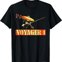 Voyager 1 Interstellar Space Probe Solar System Astronomy T-Shirt5 S juoda