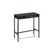 Konsolinis staliukas su įkrovimo stotele ir stalčiumi, 40 x 120 x 104,6 cm, ruda