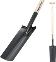 Drenažo kastuvas - Plokščiašonis kastuvas 380 x 147 mm, skirtas 38 mm skersmens kotui - Ilgas siauras plieninis lapas - KOTARBAU®