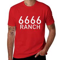 6666 Ranch Keturi Šešetai Ranch Marškinėlių ruošiniai estetiški drabužiai vyriški čempiono marškinėliai S