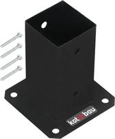 Medinio stulpo atrama - Kotarbau - 70 x 70 mm - Cinkuotas plienas - Juoda - Atspari rūdims