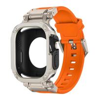 Strap+Case for Apple Watch Band Ultra 2 49mm 44mm 45mm TPU Protector Case Cover Silicone Bracelet for IWatch Series 9 8 7 6 5 4 49mm-For ultra 2 1