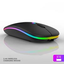 2.4G bevielė pelė Įkraunama pelė Tylioji pelė USB žaidimų pelė 1600DPI pelės RGB spalvota pelė PC nešiojamam kompiuteriui juoda