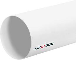 Vėdinimo žarna - KOTARBAU - 500 mm - Apvalus PVC vamzdis - Skersmuo 100 mm - Baltas balta