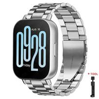 NAUJA 22 mm apyrankė Redmi Watch 5 Active/Lite, metalinė juosta Xiaomi Redmi Watch 3 Active/Lite, nerūdijančio plieno dirželis Redmi Watch 5 Active sidabras
