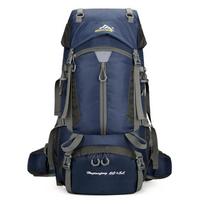 Large Capacity Waterproof Outdoor Hiking & Camping Backpack - Wear-resistant Travel Sports Bag Capacity 65L tamsiai mėlyna spalva