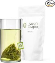 "Anna's Teapot Sencha Green Tea" ekologiškos žaliosios arbatos maišeliai - ekologiška japoniška žalioji arbata, 20 piramidinių maišelių sandariai uždaromoje pakuotėje
