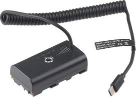 "Hersmay" USB-C į NP-F550 baterijos adapterio kabelis, skirtas "Sony NP-F970 NP-F570 NP-F750 NP-F770 NP-F770 F960 F530 F330, skirtas maitinimo šaltiniui fotoaparatui Lauko monitorius Vaizdo LED šviesos DSLR veidrodinis fotoaparatas