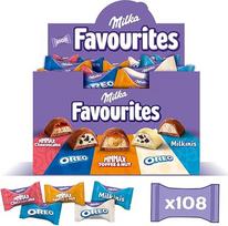 "Milka Favourites" - 5 populiarių rūšių šokolado mišinys, 108 atskirai supakuoti šokoladiniai saldainiai - 1 kg