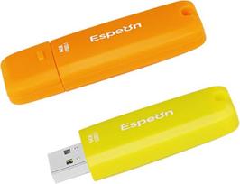 Espeon 2 pakuotės 64GB USB 3.1 USB atmintinės guminė apvalkalo apsauga Vibruojanti oranžinė geltona