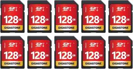 GIGASTONE 128GB SDXC atminties kortelė 10 Pack UHS-I U1 Class 10 iki 80MB/s, skirta Canon Olympus PC skaitmeniniams fotoaparatams