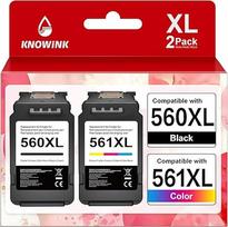 KNOWINK PG-560XL CL-561XL kasetės suderinamos su "Canon" spausdintuvų kasetėmis 560 561 XL Multipack PG560 CL561, skirtomis "Canon Pixma TS5350 TS5351 TS5352 TS5353 TS7450 TS7451