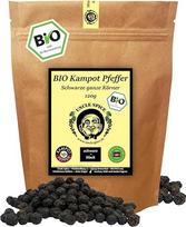UNCLE SPICE® DE-ÖKO-005 Ekologiški juodieji Kampoto pipirai 120 g Ekologiški juodieji Kampoto pipirai Aukščiausios kokybės saulėje džiovintų pipirų uogos Ekologiški pipirų grūdeliai, sveiki, rankomis surinkti malūnui